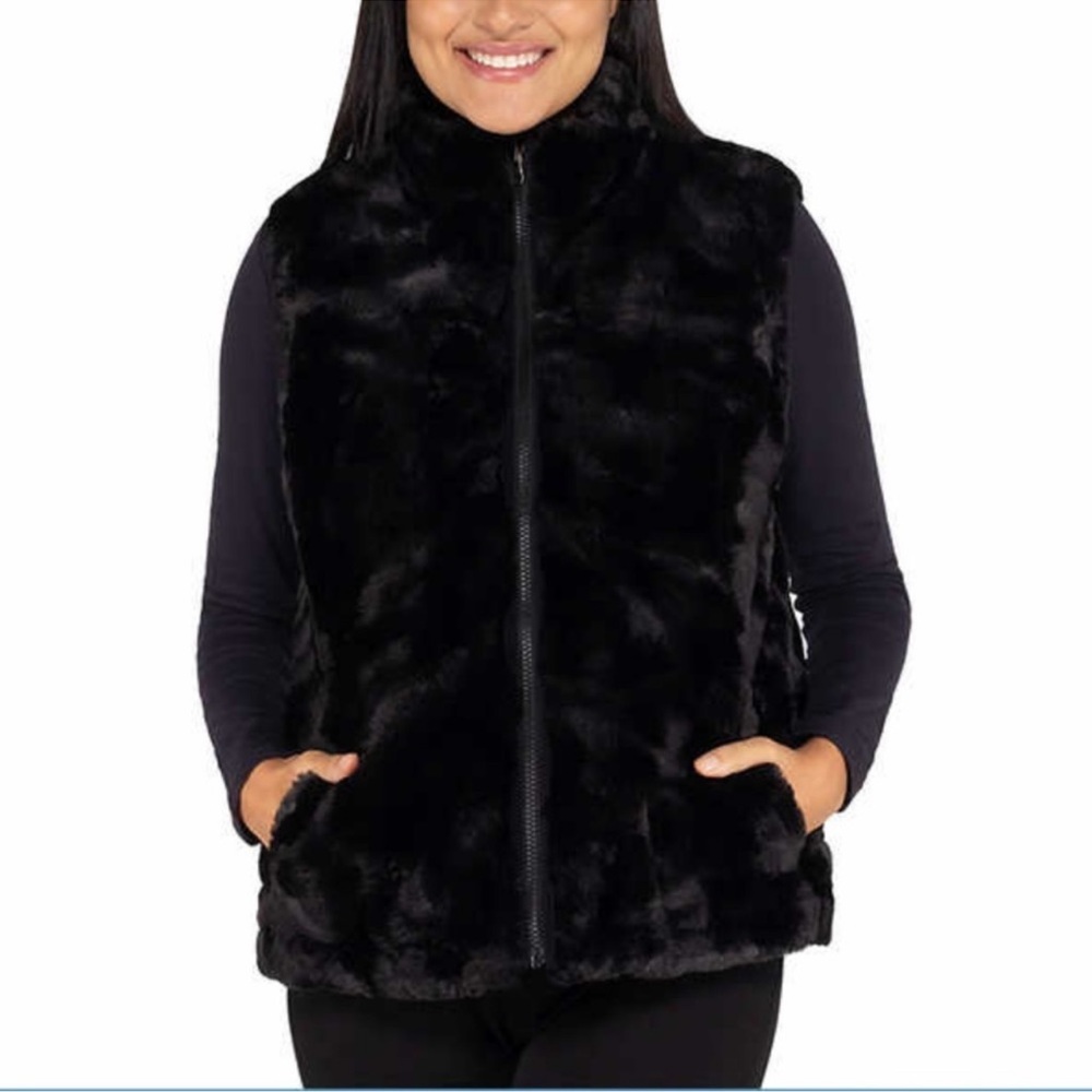 Nicole Miller Ladies Women Reversible Vest - BLACK - MEDIUM - Picture 1 of 7